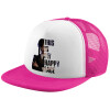 Child's Soft Trucker Hat with Pink/White Mesh (POLYESTER, CHILD, ONE SIZE)