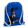 Backpack pouch GYMBAG Blue, with pocket (40x48cm) & thick cords