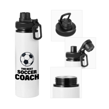 The best soccer Coach, Metal water bottle with safety cap, aluminum 850ml