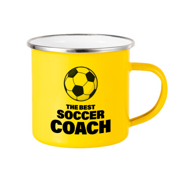 The best soccer Coach, Yellow Enamel Metallic Cup 360ml