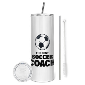 The best soccer Coach, Eco friendly stainless steel tumbler 600ml, with metal straw & cleaning brush