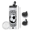 Travel Tumbler 2 Lids, with metal straw & cleaning brush (Stainless steel 304 Food grade, BPA free, 600ml)