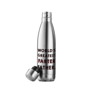 World's greatest farter, Μεταλλικό παγούρι θερμός Inox (Stainless steel), διπλού τοιχώματος, 500ml