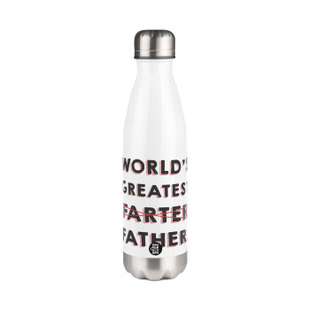 World's greatest farter, Metal mug thermos White (Stainless steel), double wall, 500ml
