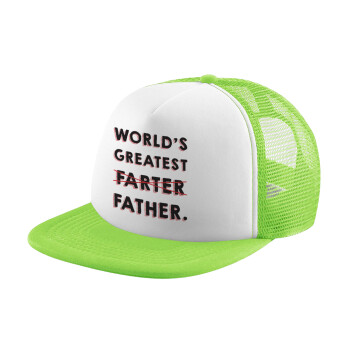World's greatest farter, Καπέλο Soft Trucker με Δίχτυ Πράσινο/Λευκό