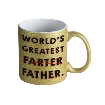 World's greatest farter, Κούπα Χρυσή Glitter που γυαλίζει, κεραμική, 330ml