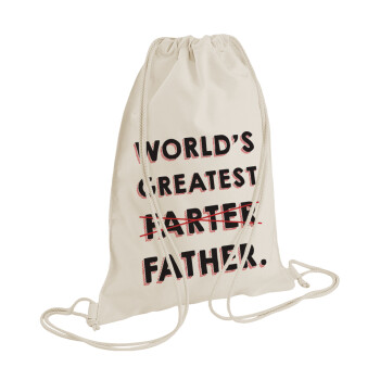 World's greatest farter, Τσάντα πλάτης πουγκί GYMBAG natural (28x40cm)