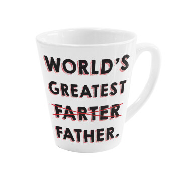 World's greatest farter, Κούπα κωνική Latte Λευκή, κεραμική, 300ml