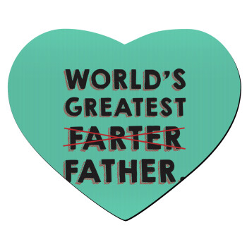 World's greatest farter, Mousepad heart 23x20cm