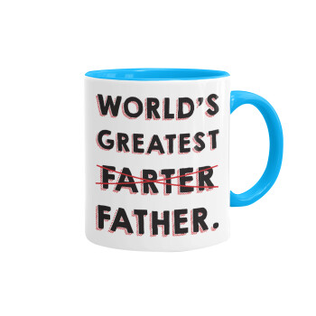 World's greatest farter, Κούπα χρωματιστή γαλάζια, κεραμική, 330ml