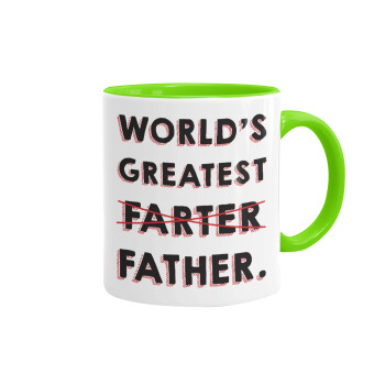 World's greatest farter, Κούπα χρωματιστή βεραμάν, κεραμική, 330ml