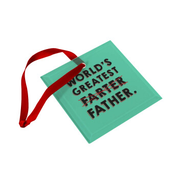 World's greatest farter, Christmas ornament, glass square ornament 9x9cm