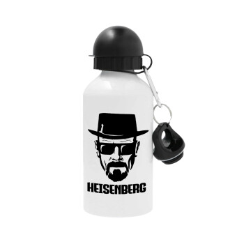 Heisenberg breaking bad, Metal water bottle, White, aluminum 500ml