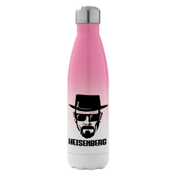 Heisenberg breaking bad, Μεταλλικό παγούρι θερμός Ροζ/Λευκό (Stainless steel), διπλού τοιχώματος, 500ml
