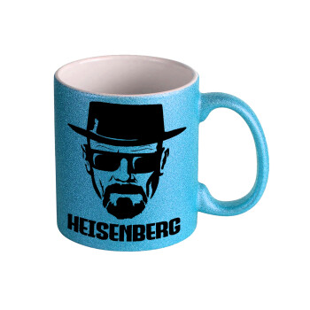 Heisenberg breaking bad, Κούπα Σιέλ Glitter που γυαλίζει, κεραμική, 330ml