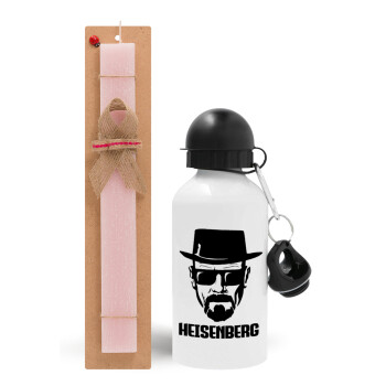 Heisenberg breaking bad, Easter Set, metallic aluminum bottle (500ml) & aromatic flat Easter candle (30cm) (PINK)