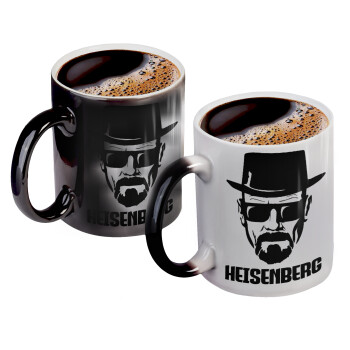 Heisenberg breaking bad, Color changing magic Mug, ceramic, 330ml when adding hot liquid inside, the black colour desappears (1 pcs)