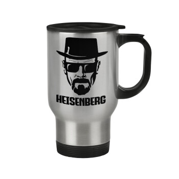 Heisenberg breaking bad, Stainless steel travel mug with lid, double wall 450ml