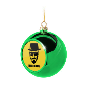 Heisenberg breaking bad, Green Christmas tree ornament ball 8cm