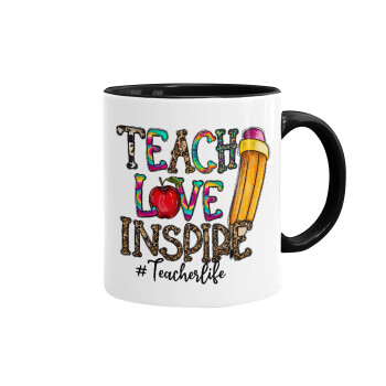 Teach, Love, Inspire, Mug colored black, ceramic, 330ml