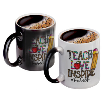 Teach, Love, Inspire, Κούπα Μαγική, κεραμική, 330ml που αλλάζει χρώμα με το ζεστό ρόφημα (1 τεμάχιο)