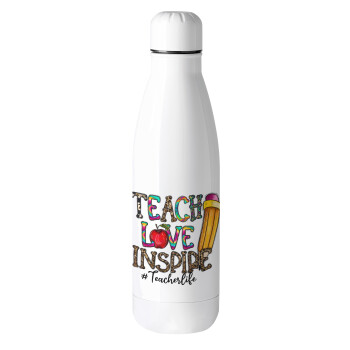 Teach, Love, Inspire, Μεταλλικό παγούρι θερμός (Stainless steel), 500ml