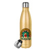 Glitter gold stainless steel thermos bottle, double-walled, 500ml