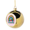 Golden Christmas tree ball ornament 8cm