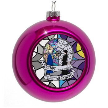 Wednesday window, Purple Christmas tree ornament bauble 8cm