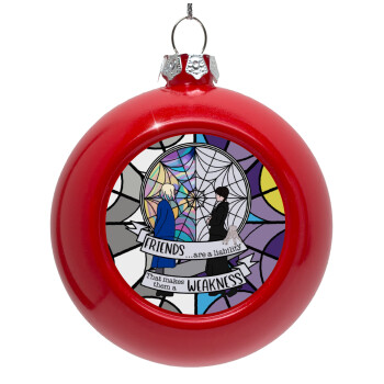 Wednesday window, Red Christmas tree ornament bauble 8cm