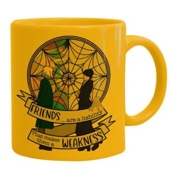 Wednesday window, Ceramic coffee mug yellow, 330ml