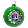 Green Christmas tree ornament bauble 8cm