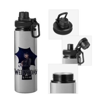 Wednesday rain, Metallic water bottle with safety cap, 850ml aluminum