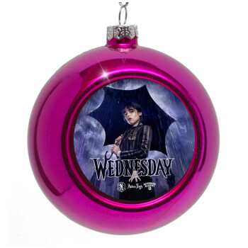 Wednesday rain, Purple Christmas tree ornament bauble 8cm