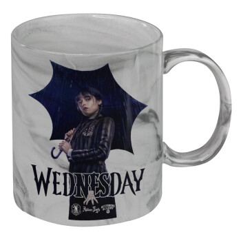 Wednesday rain, Mug ceramic marble style, 330ml