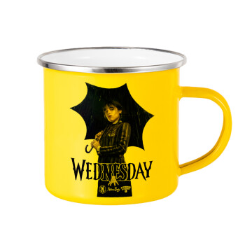 Wednesday rain, Yellow Enamel Metallic Cup 360ml