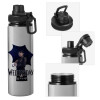 Metallic water bottle with safety cap, 850ml aluminum