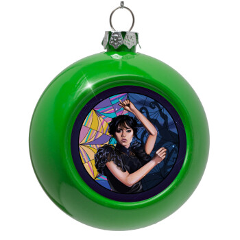 Wednesday dance, Green Christmas tree ornament bauble 8cm