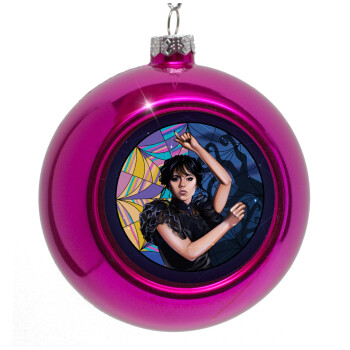 Wednesday dance, Purple Christmas tree ornament bauble 8cm