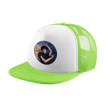 Wednesday dance, Adult Soft Trucker Hat with Mesh GREEN/WHITE (POLYESTER, ADULT, ONE SIZE)