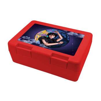 Wednesday dance, Children's cookie container RED 185x128x65mm (BPA free plastic)