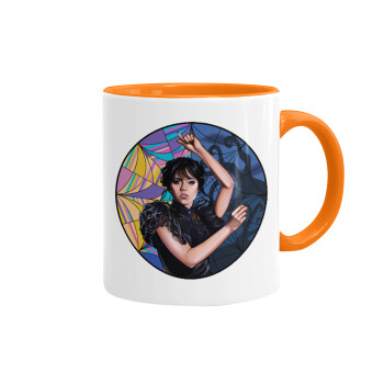 Wednesday dance, Mug colored orange, ceramic, 330ml