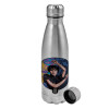 Metallic water bottle, stainless steel, 750ml