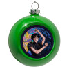 Green Christmas tree ornament bauble 8cm