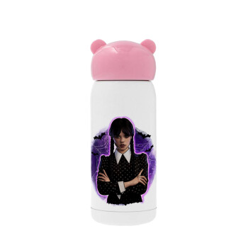 Wednesday moonlight, Pink stainless steel thermal flask, 320ml