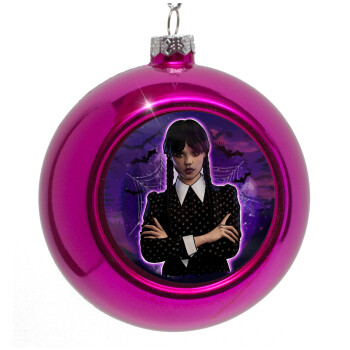 Wednesday moonlight, Purple Christmas tree ornament bauble 8cm