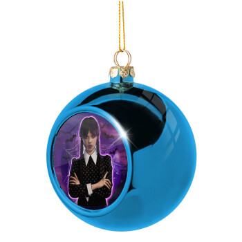 Wednesday moonlight, Blue Christmas tree ball ornament 8cm