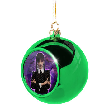 Wednesday moonlight, Green Christmas tree ornament ball 8cm