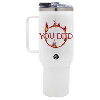 You Died | Dark Souls, Mega Tumbler με καπάκι, διπλού τοιχώματος (θερμό) 1,2L