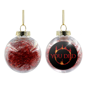 You Died | Dark Souls, Transparent Christmas tree ball ornament with red filling 8cm